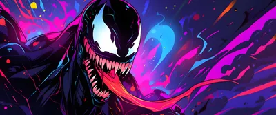 Comic Character Venom Vivid Dynamic Abstract Wallpaper 4K 3440x1440 Hd, Pc, Desktop, Wallpaper, Featuring, The, Comic, Character, Venom, Vivid, Dynamic, Purple, Black, White, Ultrawide, QHD