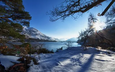 Mountain Sunshine Winter Nature Wallpaper 4K 1920x1200 Mountain, Sunshine!!, Winter, Brown, Red, Ultrawide, Full HD