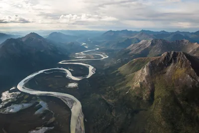 Vivid Aerial Wallpaper Nature Wallpaper 4K 2200x1468 A, Stunning, Aerial, View, Of, Alaska's, Wilderness, Showcasing, Alaska, 039, Winding, River, White, Gray, Landscape, Full HD