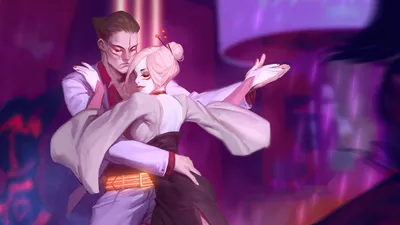 Dance Couple Fantasy People Fantasy Wallpaper 4K 3000x1687 Dance, Couple, Fantasy, People, Hd, Desktop, Wallpaper, Purple, Orange, Ultrawide, QHD