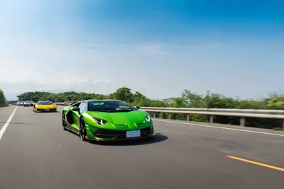 Serene Green Wallpaper Cars Wallpaper 4K 5003x3340 Green, Lamborghini, Aventador, Car, Leading, A, Yellow, Sunlit, Highway, Under, Blue, Sky, Gray, Landscape, 4k