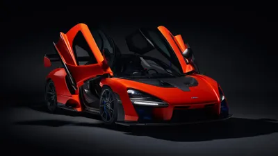 Red Mclaren Senna Cars Wallpaper 4K 4724x2657 A, Striking, Red, Mclaren, Senna, Supercar, With, Open, Doors, Showcased, Against, Dark, Brown, Ultrawide, 4k