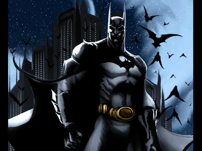 Comic Batman Cape Cowl Space Wallpaper 4K 3300x2475 Comic, Batman, In, Cape, And, Cowl, On, A, Rooftop, Bats, Gotham, Skyline, Pink, White, Landscape, QHD