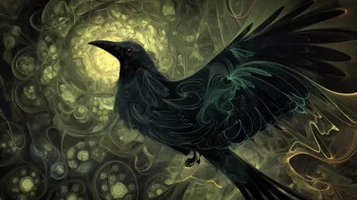 Black Bird Patterns Abstract Golden Abstract Wallpaper 4K 2912x1632 Hd, Wallpaper, Of, A, Black, Bird, With, Intricate, Patterns, Abstract, Golden, Gray, Brown, Ultrawide, QHD