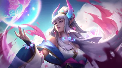 Vibrant Syndra Wallpaper Games Wallpaper 4K 1920x1080 Syndra, League, Of, Legends, In, An, Ornate, White, Blue, Outfit, Ultrawide, Full HD