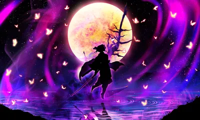 Vibrant Shinobu Wallpaper Space Wallpaper 4K 1920x1152 Hd, Desktop, Wallpaper, Featuring, Shinobu, Kochou, From, Demon, Slayer, Kimetsu, Yaiba, Set, Black, Ultrawide, Full HD