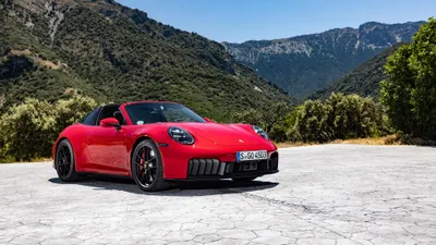 Red Targa Gts Scenic Mountain Cars Wallpaper 4K 3840x2160 A, Red, Porsche, 911, Targa, 4, Gts, Parked, Scenic, Mountain, Road, Captured, White, Ultrawide, 4k