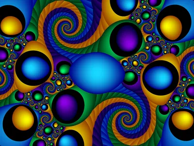 Abstract Fractal Design Vibrant Abstract Wallpaper 4K 1600x1200 Abstract, Fractal, Design, Featuring, Vibrant, Swirling, Patterns, And, Colorful, Spheres, Blue, Purple, Brown, Red, Landscape