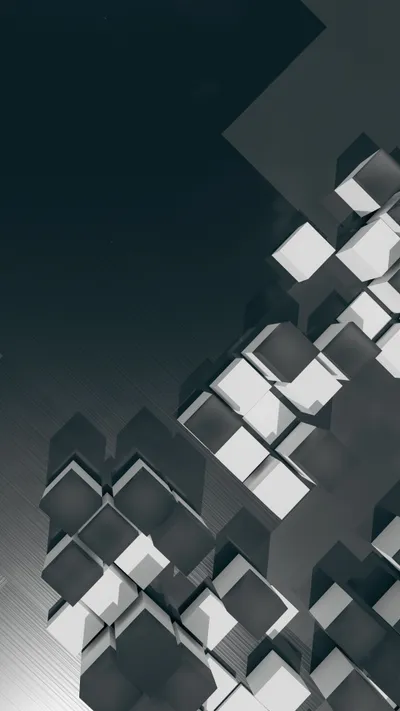 Abstract Geometric Cubes Monochrome Abstract Wallpaper 4K 4320x7680 White