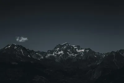 Black White Mountain Range Wallpaper 4K, Black/Dark category