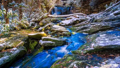 Vibrant Tranquil Wallpaper Nature Wallpaper 4K 3500x2000 A, Tranquil, Waterfall, Cascades, Through, Forest, Surrounded, Moss-covered, Rocks, Serene, Stream, Capturing, Red, Gray, Ultrawide, QHD