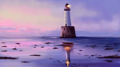 Bold Man Wallpaper Abstract Wallpaper 4K 1920x1080 Hd, Desktop, Wallpaper, Featuring, A, Man-made, Lighthouse, Standing, Calm, Shore, Under, Soft, Gray, White, Ultrawide, Full HD