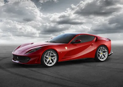 Sleek Red Superfast Grand Cars Wallpaper 4K 4096x2896 Sleek, Red, Ferrari, 812, Superfast, Grand, Tourer, Supercar, Parked, Asphalt, Under, Dramatic, White, Landscape, 4k