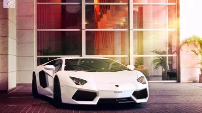 Sleek White Front Modern Cars Wallpaper 4K 1920x1080 A, Sleek, White, Lamborghini, Aventador, Lp, 700-4, Parked, Front, Modern, Building, Showcasing, Ultrawide, Full HD