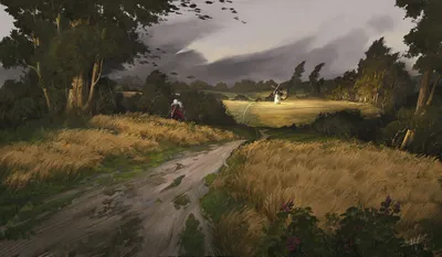 Fantasy Landscape Winding Nature Wallpaper 4K 1920x1116 Fantasy, Landscape, Featuring, A, Winding, Dirt, Path, Through, Golden, Fields, Under, Moody, Gray, Ultrawide, Full HD