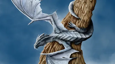 Misty Majestic Wallpaper Fantasy Wallpaper 4K 1920x1080 A, Majestic, Silver, Dragon, Clings, To, Rocky, Outcrop, Wings, Outstretched, Against, Dramatic, Brown, Ultrawide, Full HD