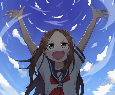 Sleek Takagi Wallpaper Nature Wallpaper 4K 2480x2067 Takagi, (karakai, Jouzu, No, Takagi-san, Grinning, With, Arms, Raised, Beneath, Brown, White, Pink, Square, Full HD