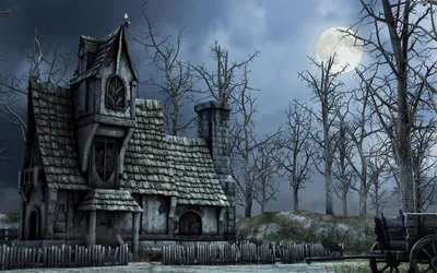 Fantasy Depicting Dark Abandoned Nature Wallpaper 4K 2016x1260 Hd, Fantasy, Desktop, Wallpaper, Depicting, A, Dark, Abandoned, Haunted, House, Surrounded, Leafless, Gray, Ultrawide, Full HD