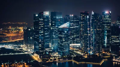 Crisp Skyscrapers Wallpaper Black/Dark Wallpaper 4K 3840x2160 Skyscrapers, Night, Gray, White, Ultrawide, 4k