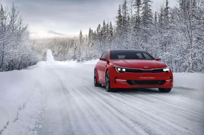 Vibrant Red Wallpaper Nature Wallpaper 4K 4096x2734 A, Red, Kia, Sportspace, Concept, Car, Drives, Through, Snowy, Forest, Road, Captured, White, Gray, Landscape, 4k