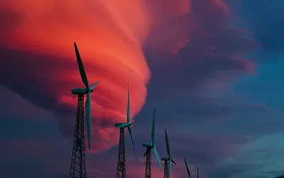 Wind Turbines Silhouetted Dramatic Sky Nature Wallpaper 4K 2560x1600 A, Stunning, Hd, Wallpaper, Featuring, Wind, Turbines, Silhouetted, Against, Dramatic, Sky, Illuminated, Orange, Red, Ultrawide, QHD