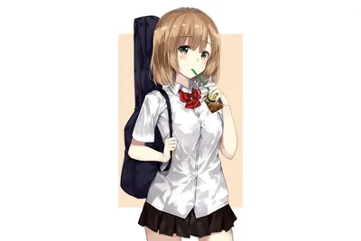 Anime Original Schoolgirl Light Brown Black/Dark Wallpaper 4K 1987x1325 Anime-style, Original, Hd, Desktop, Wallpaper, Featuring, A, Schoolgirl, Light, Brown, Hair, Wearing, White, Landscape, Full HD