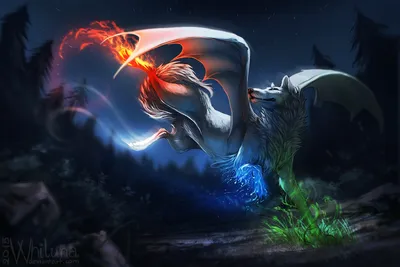 Misty Mystical Wallpaper Fantasy Wallpaper 4K 2100x1400 A, Mystical, Wolf, Intertwined, With, Elemental, Magic, Showcasing, Vibrant, Flames, Icy, Blues, Brown, Gray, White, Landscape, Full HD