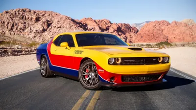 Golden Colorful Wallpaper Nature Wallpaper 4K 2048x1152 Hd, Desktop, Wallpaper, Of, A, Colorful, Dodge, Challenger, Muscle, Car, Parked, Road, White, Ultrawide, Full HD
