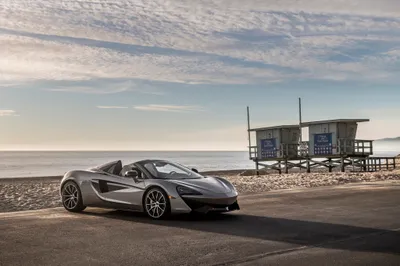Bold Silver Wallpaper Cars Wallpaper 4K 4096x2726 Silver, Mclaren, 570s, Supercar, Parked, On, A, Coastal, Road, Lifeguard, Tower, Ocean, Gray, Ultrawide, 4k