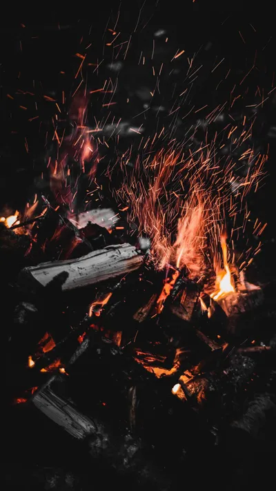 Flames Bonfire Dark Wallpaper 4K, Black/Dark category
