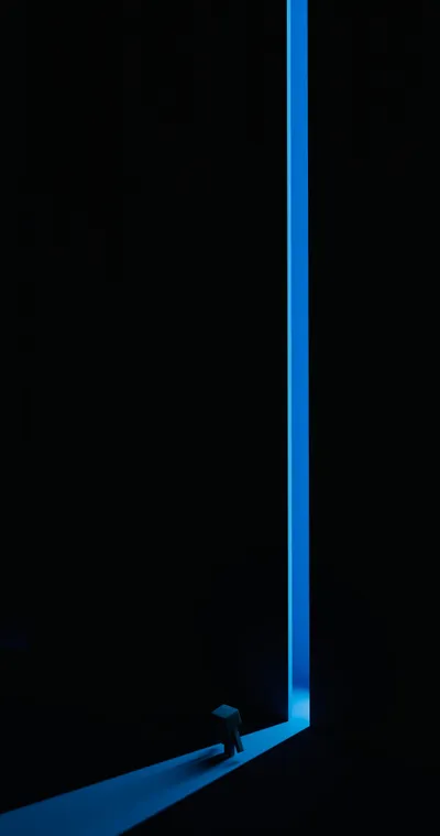 Render Small Entity Approaching Narrow Wallpaper 4K, Black/Dark category