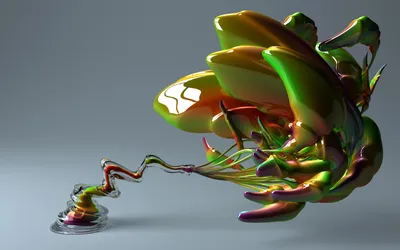 Bold Abstract Wallpaper Abstract Wallpaper 4K 1680x1050 Abstract, 3d, Cgi, Artwork, Of, Vibrant, Green, Shapes, Fluid, Forms, Creating, Dynamic, Gray, Ultrawide