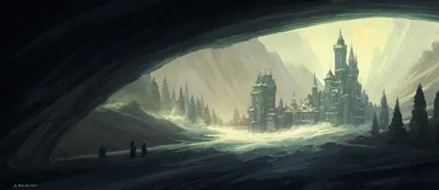 Radiant Fantasy Wallpaper Nature Wallpaper 4K 2500x1083 Hd, Pc, Desktop, Wallpaper, Featuring, A, Fantasy, Winter, Castle, Illuminated, Soft, Light, Gray, Ultrawide, Full HD