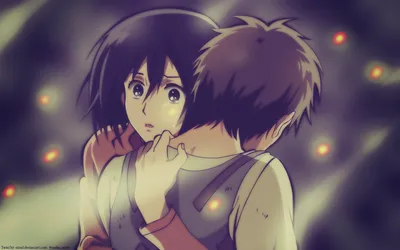 Vivid Anime Wallpaper Black/Dark Wallpaper 4K 1920x1200 Anime, Scene, Featuring, Eren, Yeager, And, Mikasa, Ackerman, Attack, Titan, Hugging, Looks, Gray, Ultrawide, Full HD