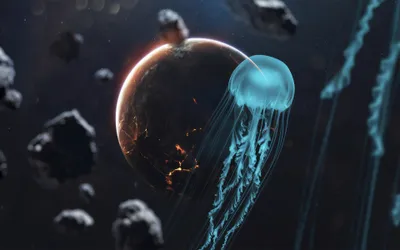 Space Planet Animal Space Wallpaper 4K 3840x2400 Space, Planet, Animal, Jellyfish, Hd, Desktop, Wallpaper, Brown, Gray, Ultrawide, 4k