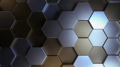 Abstract Pattern Interlocking Abstract Wallpaper 4K 5120x2880 3d, Abstract, Pattern, Of, Interlocking, Hexagon, Shapes, With, Metallic, Sheen, Presented, High-resolution, Gray, Ultrawide, 4K