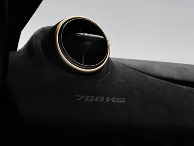 Close Mclaren 788hs Dashboard Cars Wallpaper 4K 11648x8736 Close-up, Of, A, Mclaren, 788hs, Dashboard, With, Round, Gold-trimmed, Air, Vent, Embossed, White, Gray, Landscape, 4k
