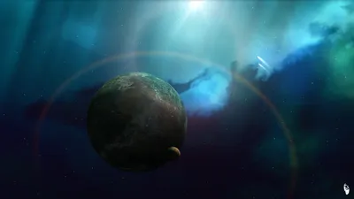 Sci Depicting Mysterious Blue Space Space Wallpaper 4K 2560x1440 Hd, Sci‑fi, Desktop, Wallpaper, Depicting, A, Mysterious, Blue, Space, Scene, Textured, Planet, Black, Ultrawide, QHD