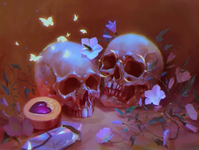 Dark Quad Two Illuminated Skulls Black/Dark Wallpaper 4K 3500x2632 Dark, 2k, Quad, Hd, Pc, Desktop, Wallpaper, Of, Two, Illuminated, Skulls, Amid, Gray, Pink, Landscape, QHD
