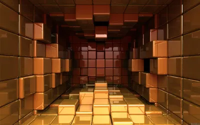 Golden Cgi Wallpaper Abstract Wallpaper 4K 1920x1200 Hd, 3d, Cgi, Abstract, Cube, Tunnel, With, Reflective, Bronze, Gold, Surfaces, Creating, Pink, Orange, Ultrawide, Full HD