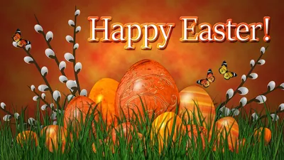 Easter Orange Eggs Green Grass Abstract Wallpaper 4K 1920x1080 Hd, Easter, Desktop, Wallpaper, Featuring, Orange, Eggs, Green, Grass, Pussy, Willow, Branches, Brown, Red, Ultrawide, Full HD