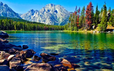 Serene Lake Reflects Nature Wallpaper 4K 2560x1600 A, Serene, Lake, Reflects, Towering, Mountains, And, Vibrant, Trees, Creating, Stunning, Nature, Yellow, Pink, Ultrawide, QHD