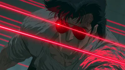 Dark Stylized Wallpaper Black/Dark Wallpaper 4K 2944x1648 Stylized, Man, In, Sunglasses, Streaked, By, Red, Laser, Beams, Intense, Action, Pose, Pink, Ultrawide, QHD
