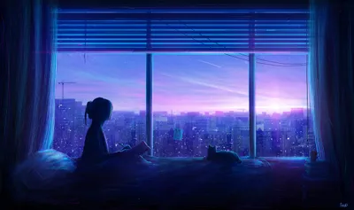 Anime Inspired Depicting World Wallpaper 4K 4948x2935 Anime-inspired, Hd, Desktop, Wallpaper:, Depicting, A, Silhouette, Of, Person, Cat, Next, Large, Pink, Gray, Ultrawide, 4k