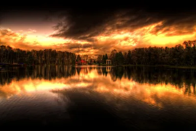 Misty Scenic Wallpaper Nature Wallpaper 4K 3000x2000 Scenic, Nature, View, Of, A, Calm, Lake, Reflecting, Dramatic, Sunset, Sky, Captured, Orange, Brown, Purple, Landscape, QHD
