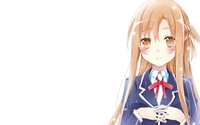 Sleek Asuna Wallpaper Space Wallpaper 4K 1920x1200 Asuna, Yuuki, From, Sword, Art, Online, Anime, Portrait, School, Uniform, Red, White, Ultrawide, Full HD