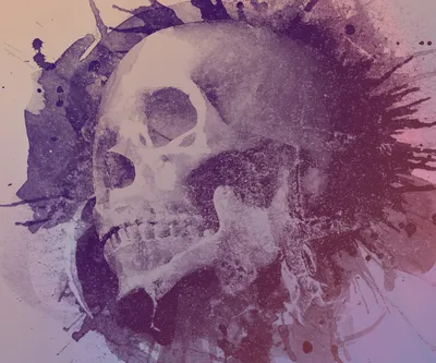 Dark Artistic Skull Black/Dark Wallpaper 4K 1536x1280 Hd, Pc, Desktop, Wallpaper, Featuring, A, Dark, Artistic, Skull, Purple, Black, Ink, Gray, Square