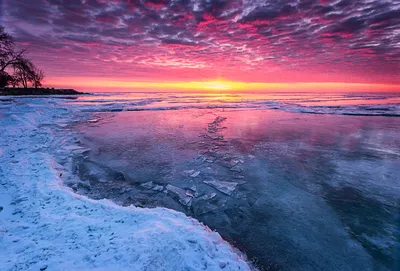 Vibrant Sunset Frozen Nature Wallpaper 4K 1920x1300 Hd, Pc, Desktop, Wallpaper, Featuring, A, Vibrant, Sunset, Over, Frozen, Lake, Icy, Pink, Gray, Landscape, Full HD