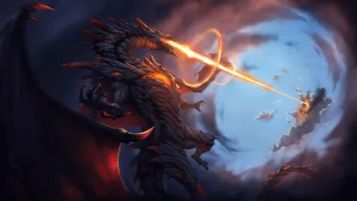 Fierce Dragon Breathes Fire Fantasy Wallpaper 4K 3840x2160 A, Fierce, Dragon, Breathes, Fire:, Toward, Figure, Beneath, Glowing, Full, Moon, Vivid, Gray, Pink, Ultrawide, 4k