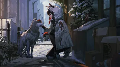 Character Animal Ears Black Animals Wallpaper 4K 1920x1080 A, Character, With, Animal, Ears, Black, Hair, And, Red, Eyes, Video, Game, Gray, Ultrawide, Full HD